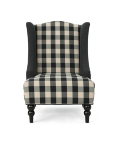 Shop Noble House Toddman Club Chair In Black Gingham