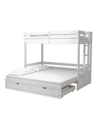 Shop Alaterre Furniture Jasper Twin To King Extending Day Bed With Bunk Bed And Storage Drawers In White