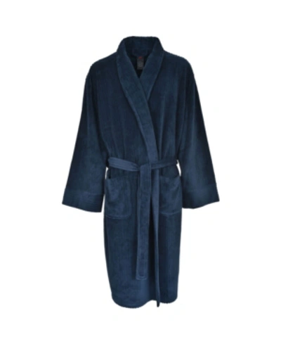 Shop Hanes Platinum Hanes Men's Big And Tall Soft Touch Robe In Navy