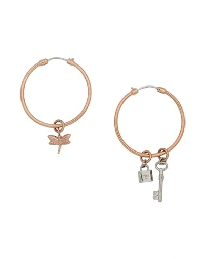 Shop Emporio Armani Earrings In Copper