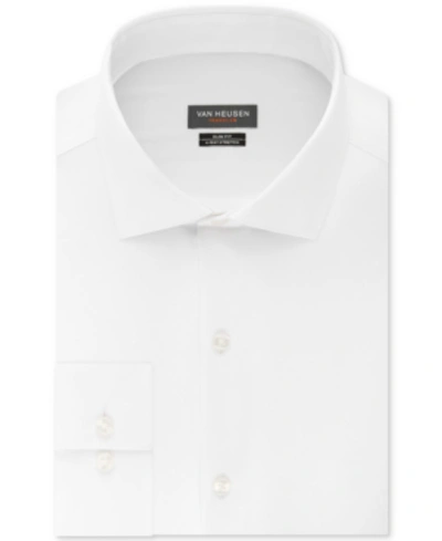 Shop Van Heusen Men's Slim-fit Stretch Black Dress Shirt In White