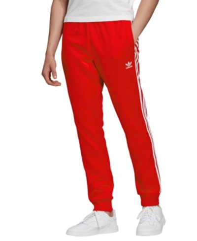 Shop Adidas Originals Men's Primeblue Superstar Track Pants In Scarlet
