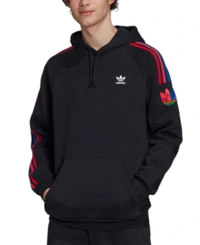 Shop Adidas Originals Men's 3d Trefoil Pullover Hoodie In Black