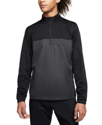 Shop Nike Men's Shield Victory Half-zip Golf Jacket In Black/black