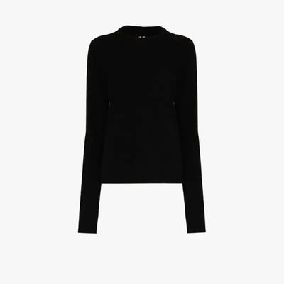 Shop Rick Owens Crew Neck Cashmere Sweater In Black