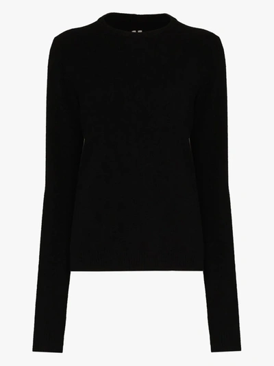 Shop Rick Owens Crew Neck Cashmere Sweater In Black