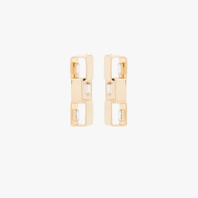 Shop Rosantica Gold Tone Eleonor Square Chain Crystal Earrings