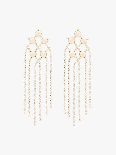Shop Rosantica Crystal-embellished Hanging Chain Earrings In Gold