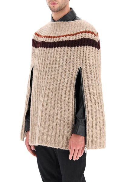 Shop Raf Simons Sweater With Zip In Beige