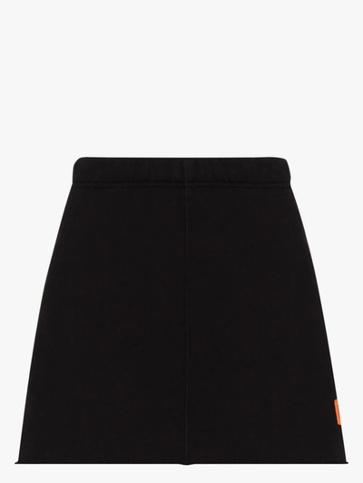 Shop Heron Preston Black Logo Patch Elasticated Waist Skirt