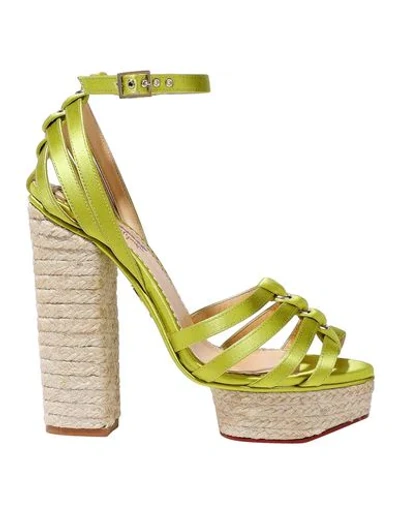 Shop Charlotte Olympia Espadrilles In Acid Green