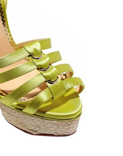 Shop Charlotte Olympia Espadrilles In Acid Green