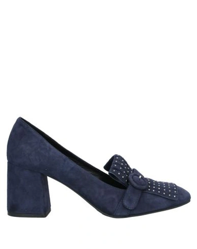 Shop Adele Dezotti Loafers In Dark Blue