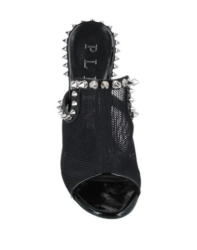 Shop Philipp Plein Woman Sandals Black Size 6 Textile Fibers