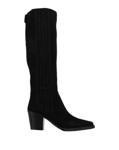 Shop Ganni Knee Boots In Black