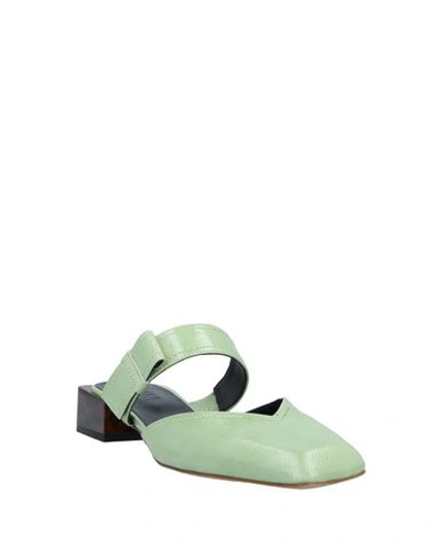 Shop Ganni Mules In Light Green