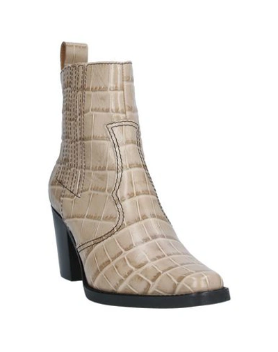 Shop Ganni Ankle Boots In Beige