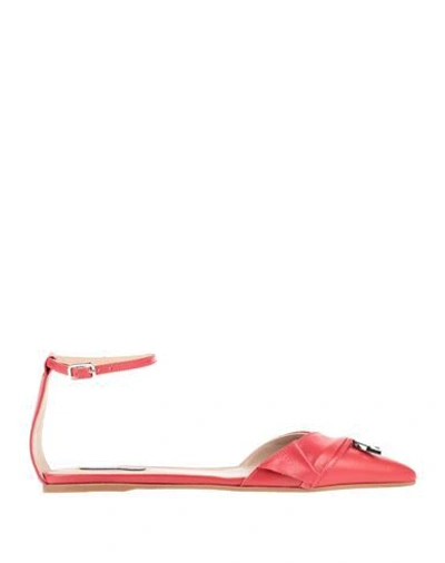 Shop Patrizia Pepe Ballet Flats In Red