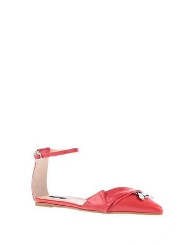 Shop Patrizia Pepe Ballet Flats In Red
