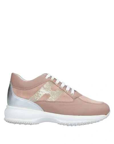 Hogan Woman Sneakers Blush Size 8 Leather In Pink