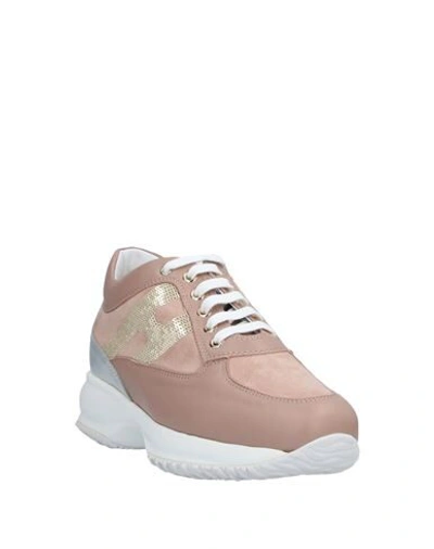 Hogan Woman Sneakers Blush Size 8 Leather In Pink