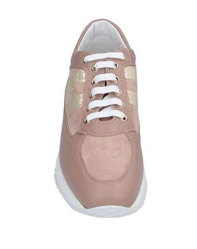Hogan Woman Sneakers Blush Size 8 Leather In Pink