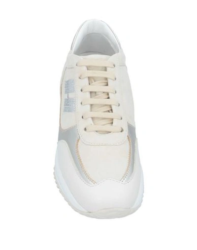 Shop Hogan Woman Sneakers Ivory Size 7 Soft Leather In White