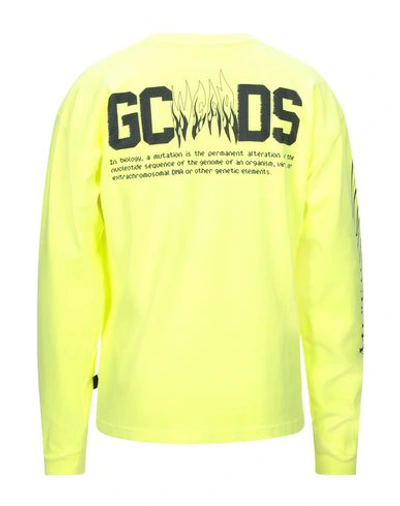Shop Gcds Man T-shirt Yellow Size Xs Cotton