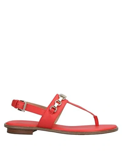 Shop Michael Michael Kors Toe Strap Sandals In Coral