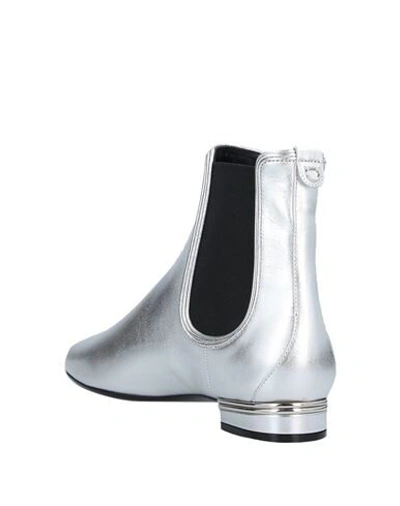 Shop Ferragamo Woman Ankle Boots Silver Size 7 Calfskin