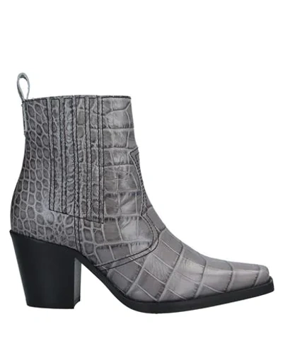 Shop Ganni Ankle Boots In Grey