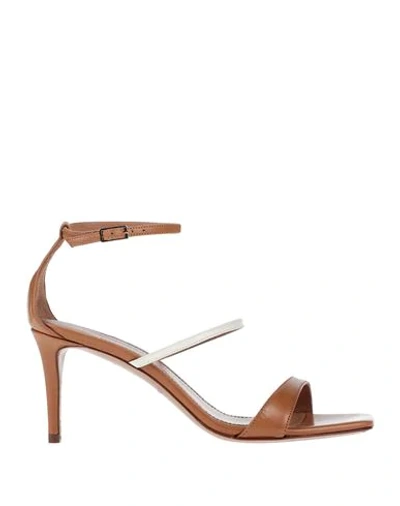 Shop Pura López Sandals In Camel