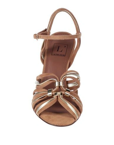 Shop L'autre Chose L' Autre Chose Woman Sandals Camel Size 6.5 Soft Leather In Beige