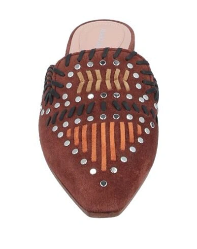Shop Alberta Ferretti Woman Mules & Clogs Brown Size 7 Soft Leather