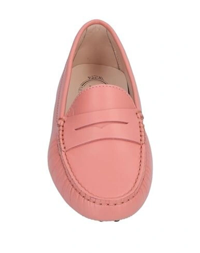 Tod's Gommino Leather Loafers In Pastel Pink