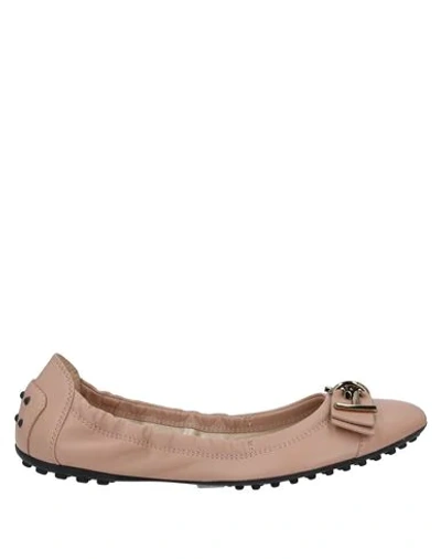 Shop Tod's Ballet Flats In Pastel Pink
