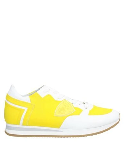 Shop Philippe Model Woman Sneakers Yellow Size 6.5 Textile Fibers