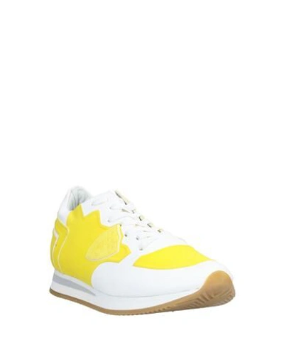 Shop Philippe Model Woman Sneakers Yellow Size 6 Textile Fibers