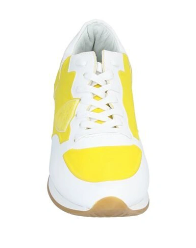 Shop Philippe Model Woman Sneakers Yellow Size 6 Textile Fibers