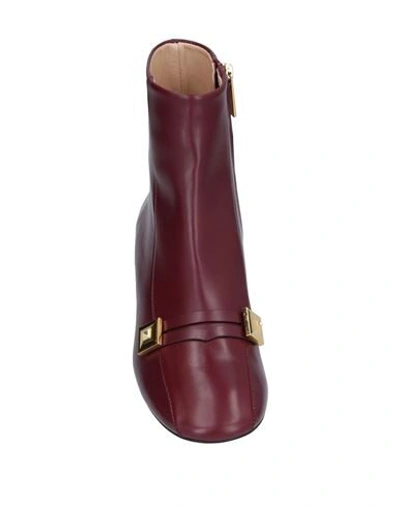 Shop Mulberry Woman Ankle Boots Burgundy Size 7 Calfskin In Maroon