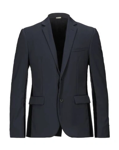 Shop Fendi Man Suit Jacket Midnight Blue Size 42 Virgin Wool