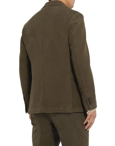 Shop Altea Man Blazer Military Green Size 40 Cotton, Elastane