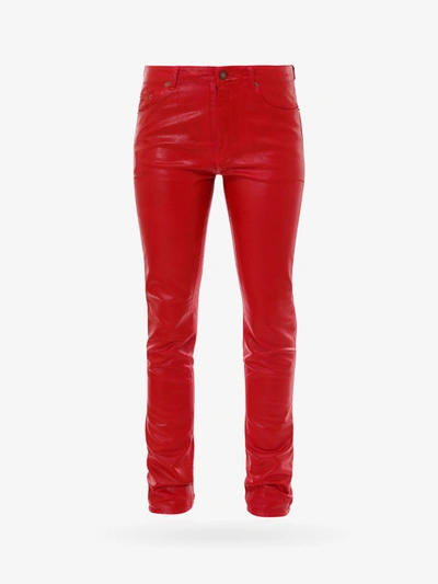 Shop Saint Laurent Trouser In Red
