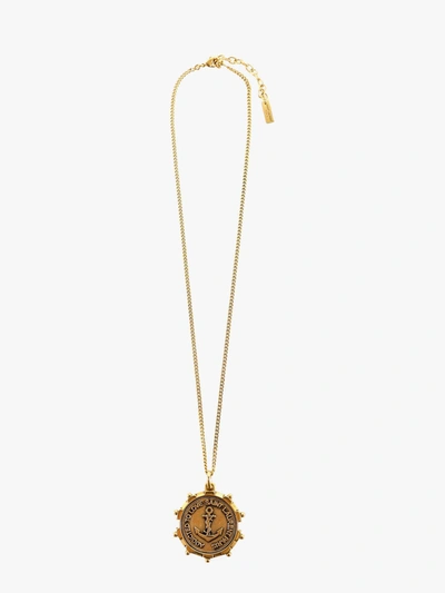Shop Saint Laurent Necklace In Gold