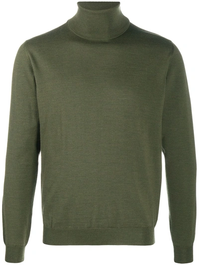 Shop Zanone Roll Neck Wool Jumper In Green