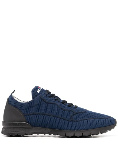 Shop Kiton Knit-upper Low-top Sneakers In Blue