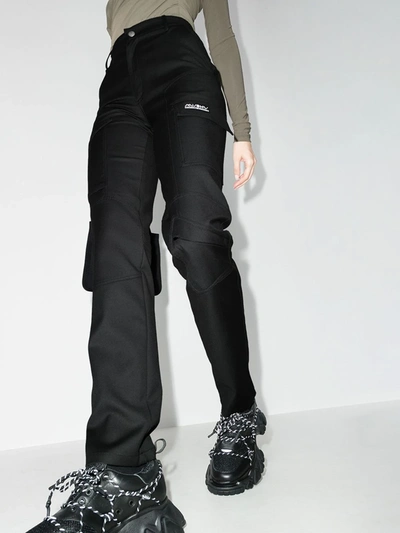 Shop Misbhv Tapered Utility Cargo Trousers In Black