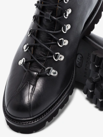 Shop Grenson Black Bobby Leather Hiking Boots