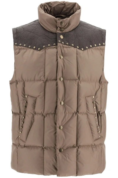 Shop Phipps Ranger Feather Gilet In Brown