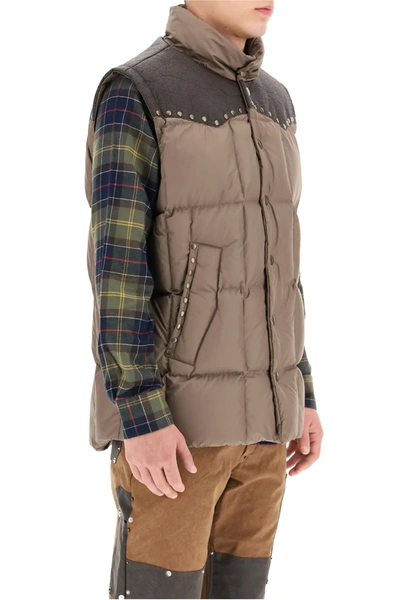 Shop Phipps Ranger Feather Gilet In Brown